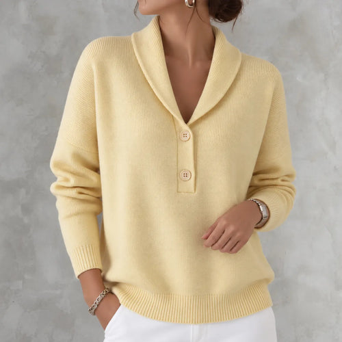 Adriana | Jersey de Punto con Cuello Chal y Botones