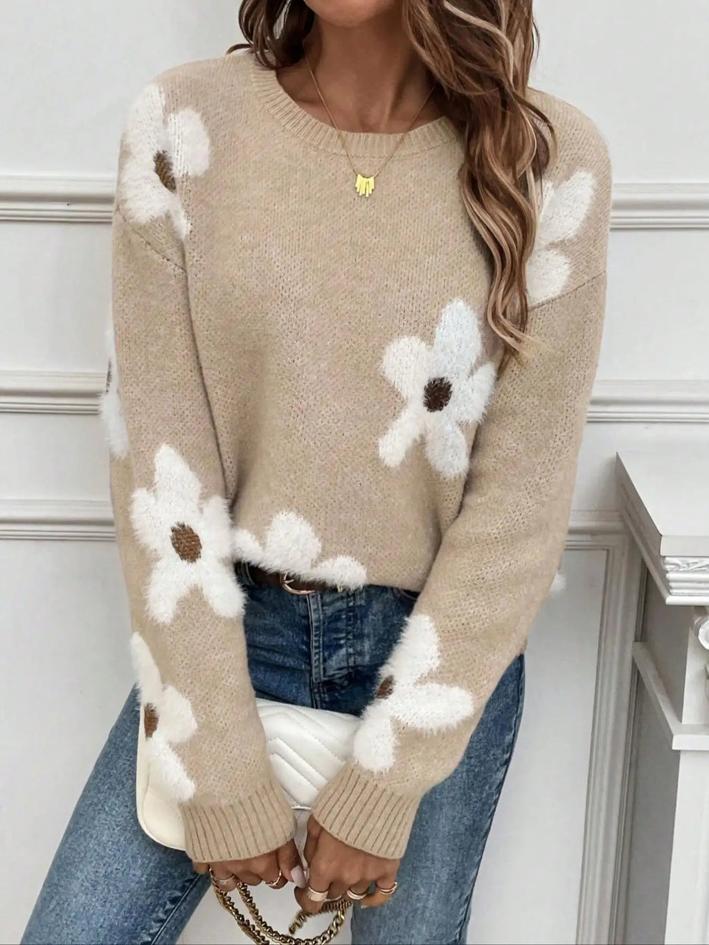 Dalia™ | Jersey de Punto con Flores Bordadas