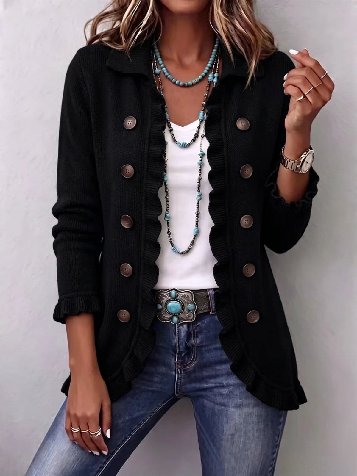 Carlota™ | Chaqueta Bohemia de Flores Bordadas y Volantes