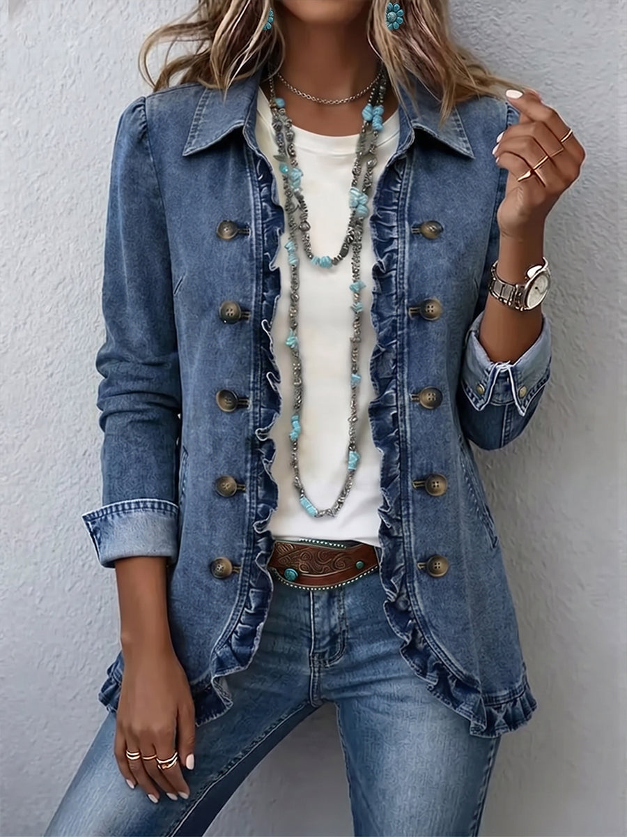 Carlota™ | Chaqueta Bohemia de Flores Bordadas y Volantes