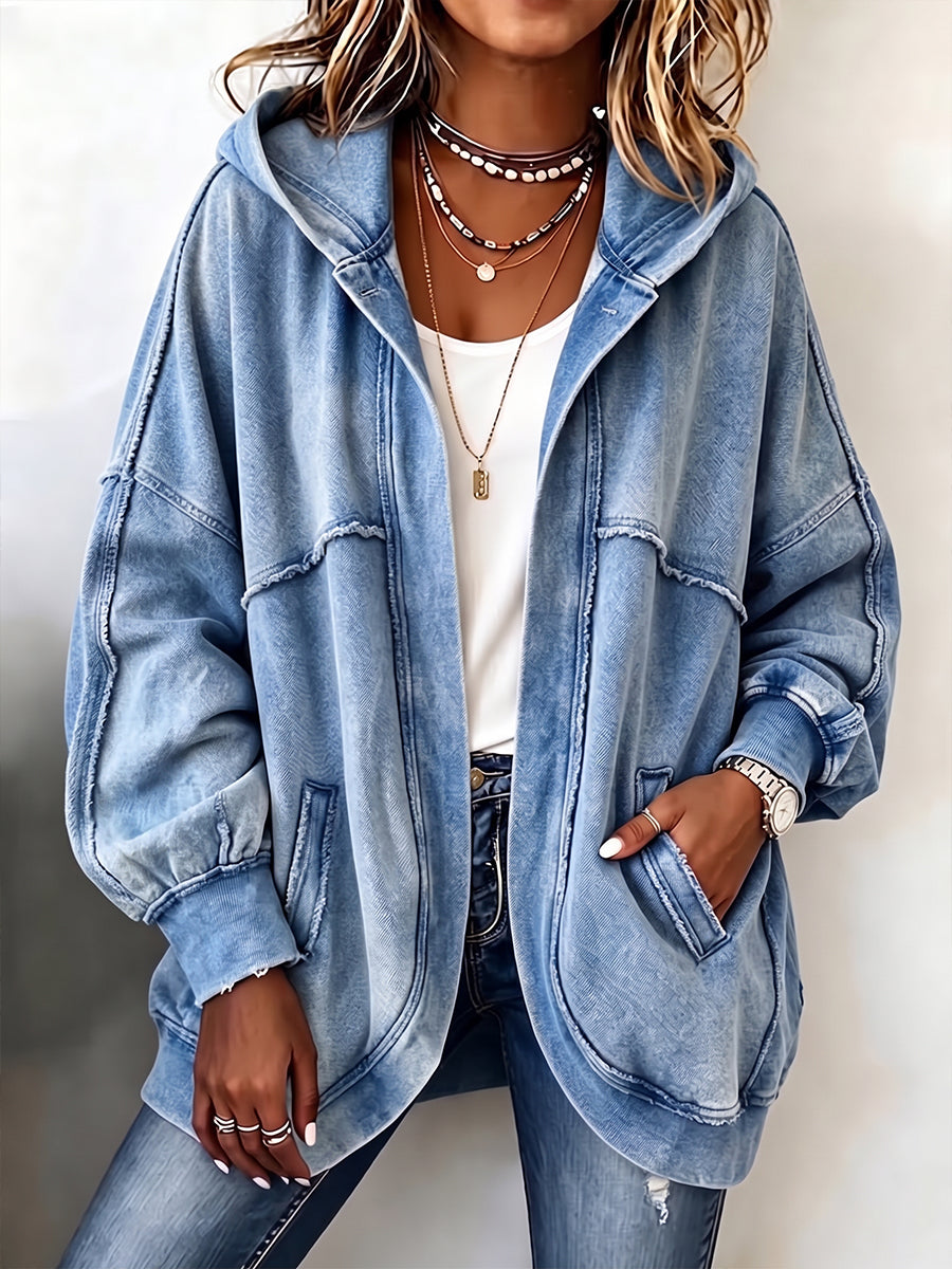 Chaqueta de Felpa con Capucha, Acabado Vintage y Máxima Comodidad